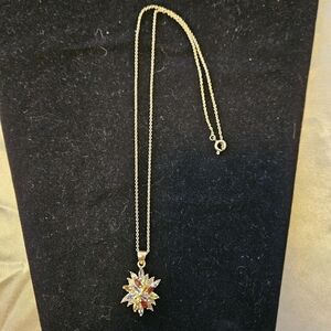 Elegant Gold and Multicolor Pendant Necklace